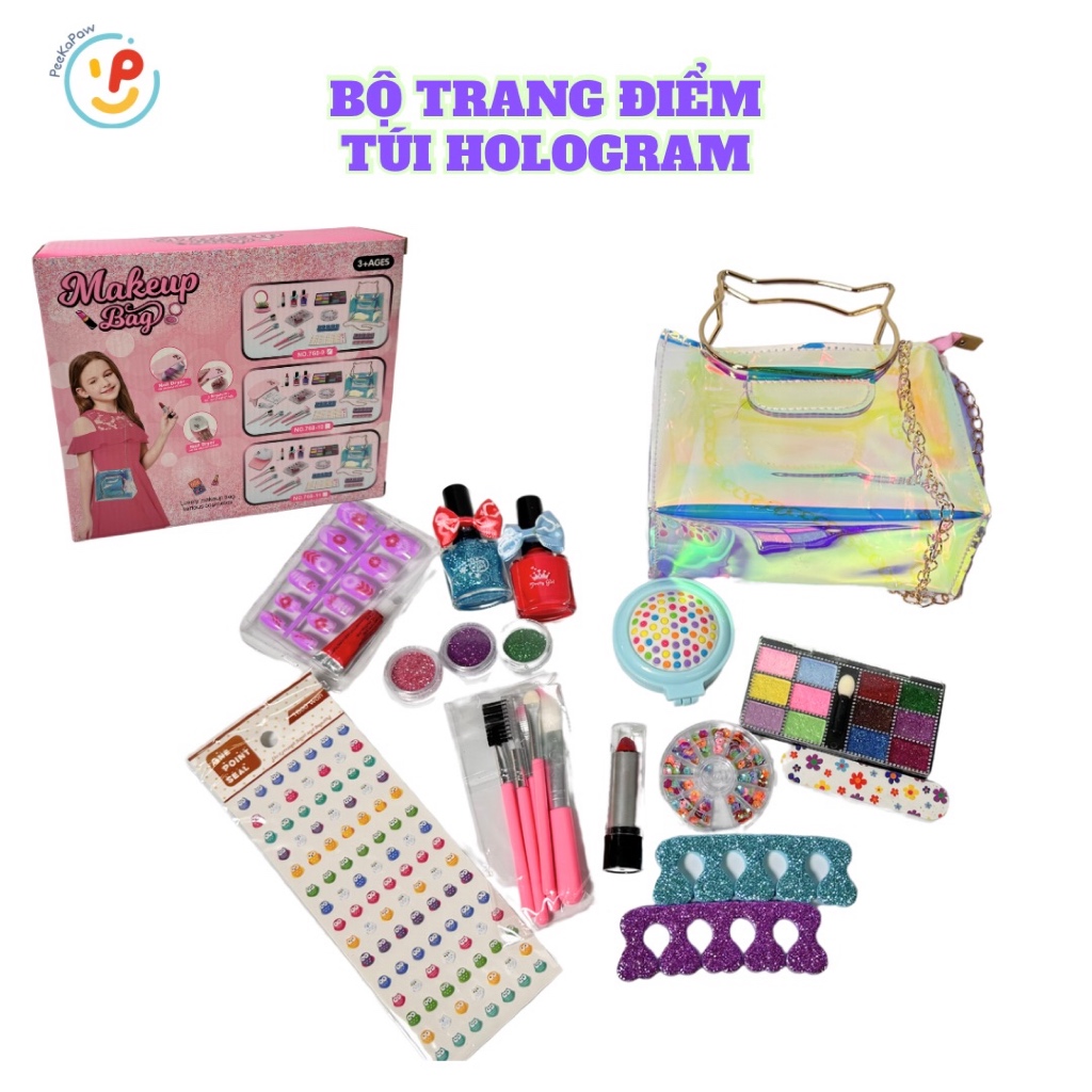 Đồ chơi Vali Làm Đẹp Trang Điểm Make Up Làm Nails cho bé 768-9 PeeKaPaw Toys