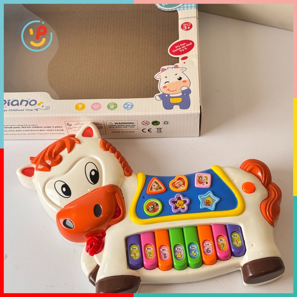 Đàn piano hình ngựa có âm thanh vui nhộn và nút chơi nhạc thông minh 5577 PeeKaPaw Toys