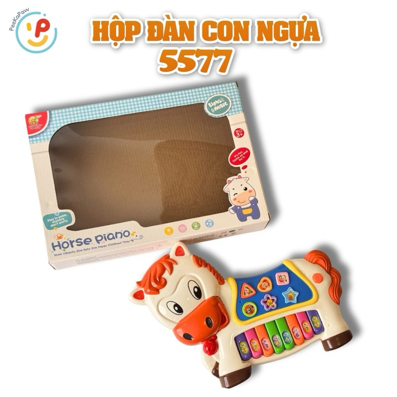 Đàn piano hình ngựa có âm thanh vui nhộn và nút chơi nhạc thông minh 5577 PeeKaPaw Toys