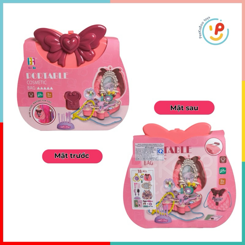 Vali đồ chơi có quai xách phụ kiện làm đẹp làm tóc cho công chúa búp bê 204 PeeKaPaw Toys