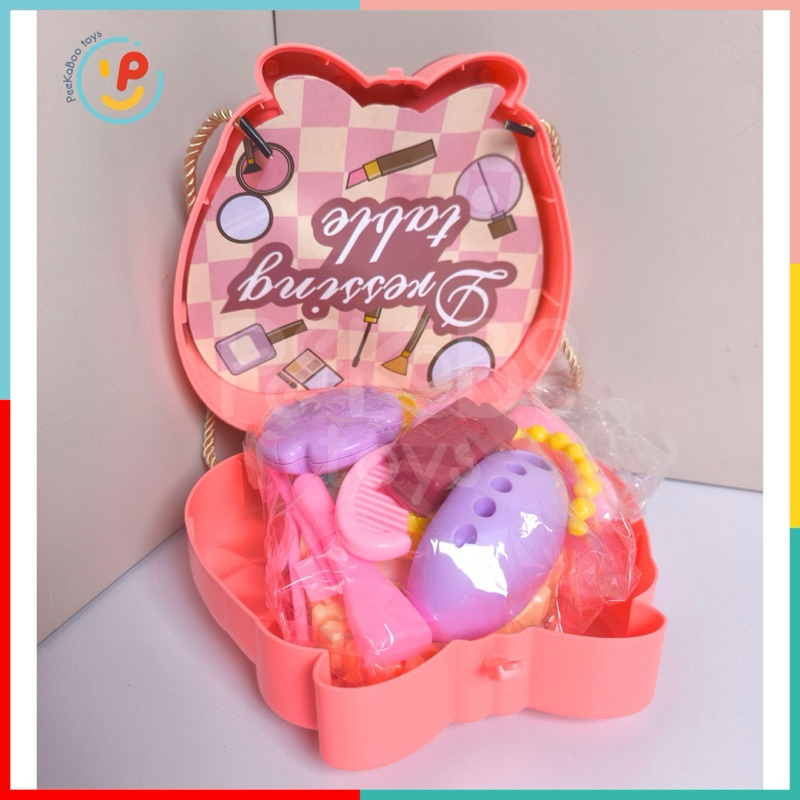 Vali đồ chơi có quai xách phụ kiện làm đẹp làm tóc cho công chúa búp bê 204 PeeKaPaw Toys