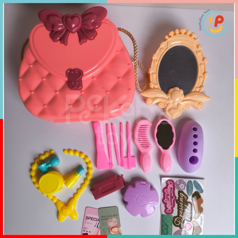 Vali đồ chơi có quai xách phụ kiện làm đẹp làm tóc cho công chúa búp bê 204 PeeKaPaw Toys