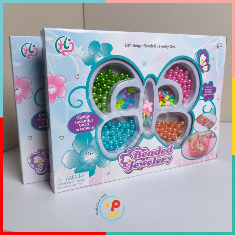Hộp đồ chơi phụ kiện xâu hạt làm vòng tay dây chuyền cho bé 556 PeeKaPaw