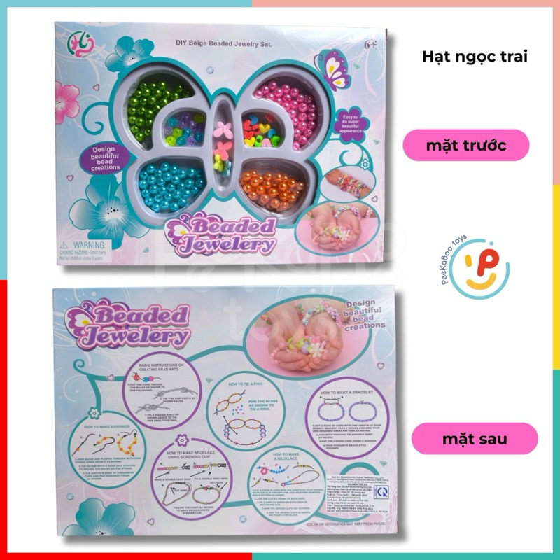 Hộp đồ chơi phụ kiện xâu hạt làm vòng tay dây chuyền cho bé 556 PeeKaPaw