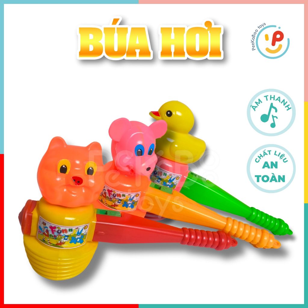 Đồ chơi búa nhựa peekabootoys cho bé nhiều hình động vật có màu dễ thương-giao ngẫu nhiên-9817
