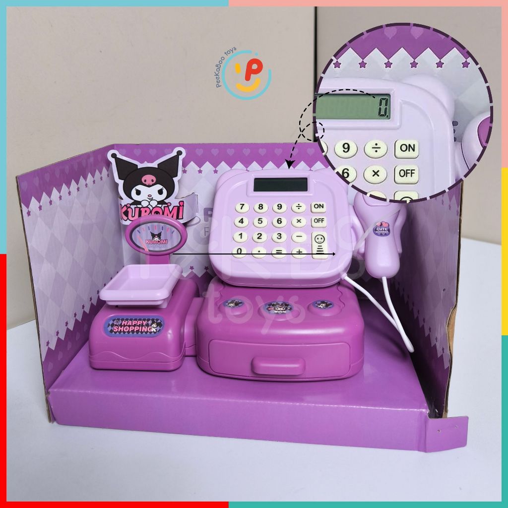 Đồ Chơi Siêu Thị Máy Tính Kuromi Màu Tím Cho Bé Có Âm Thanh 1111-179 Peekapaw Toys
