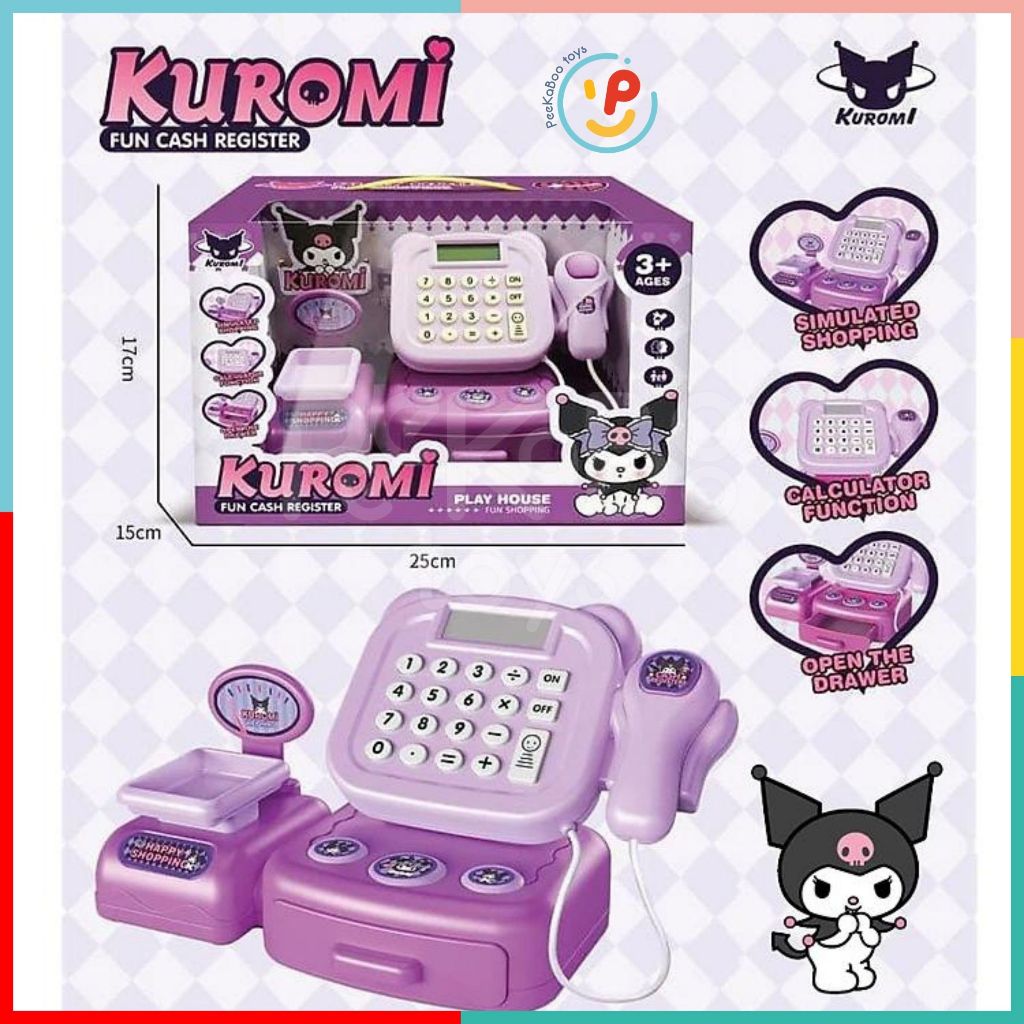 Đồ Chơi Siêu Thị Máy Tính Kuromi Màu Tím Cho Bé Có Âm Thanh 1111-179 Peekapaw Toys
