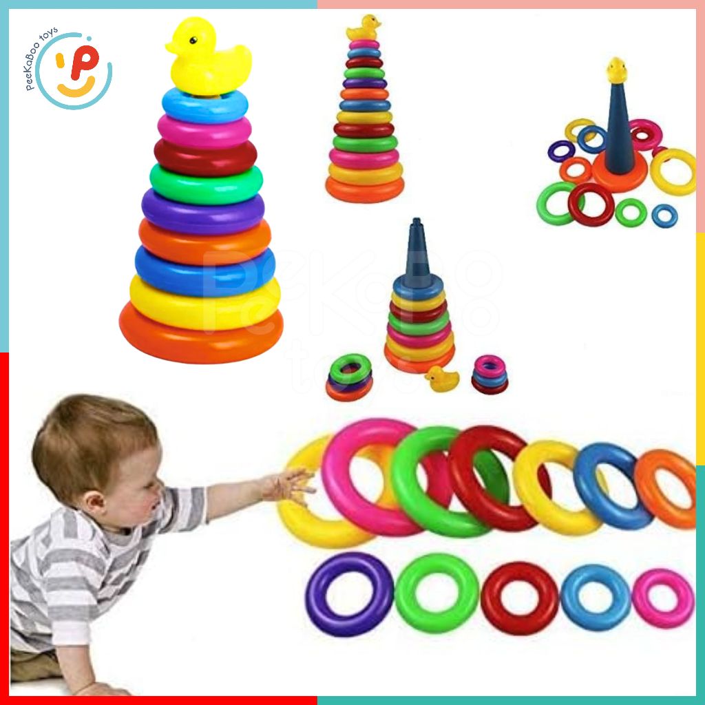 Đồ chơi tháp xếp vòng vịt vàng cho bé PeeKaPaw Toys