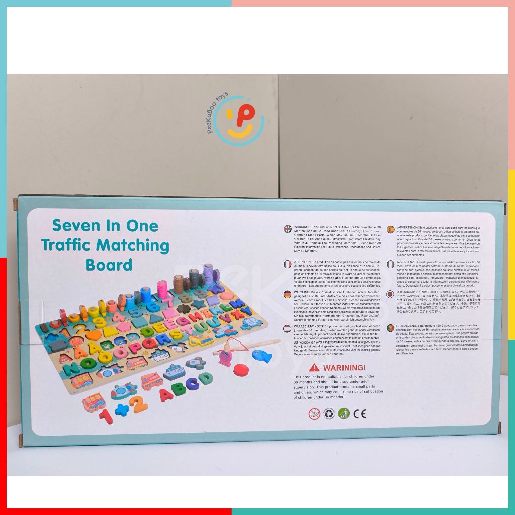 Hộp đồ chơi peekabootoys bằng gỗ cho bé tập xếp chữ số hình khối thông minh