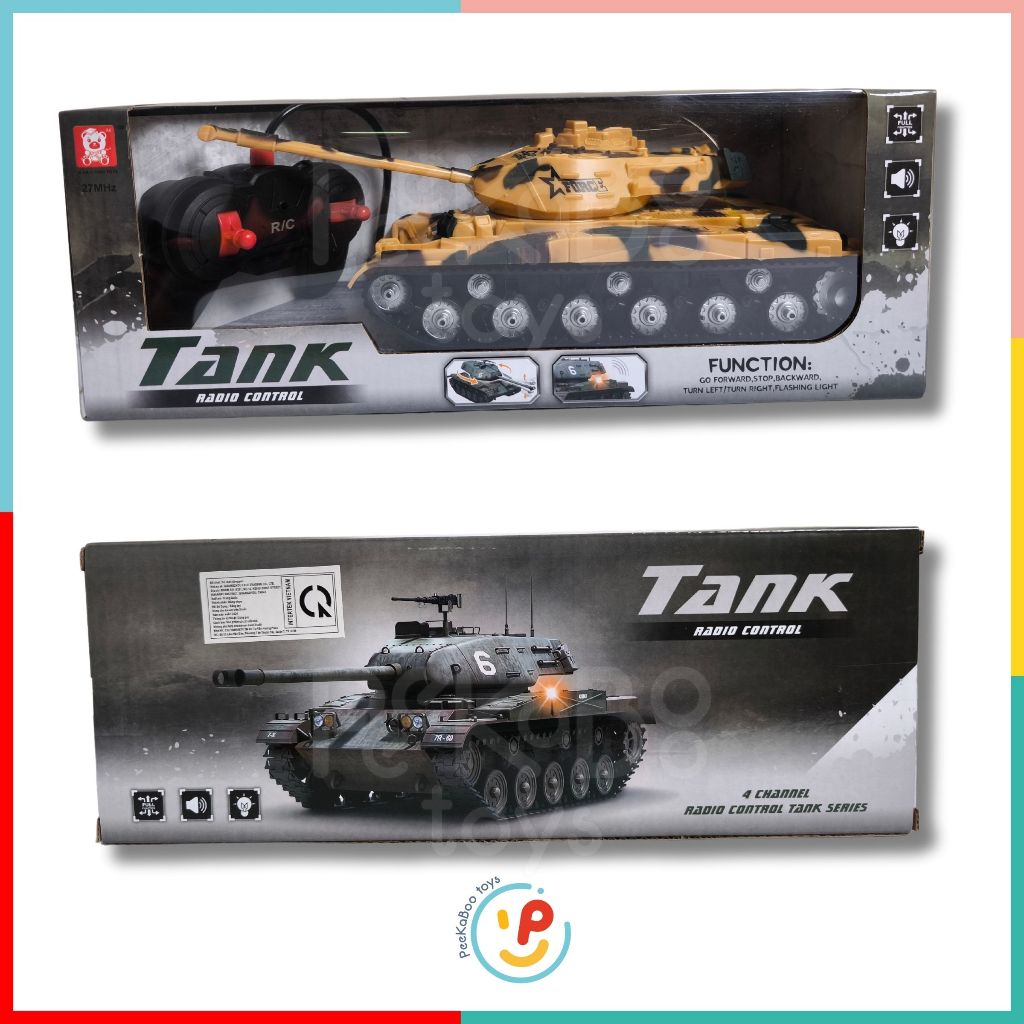 Xe tăng điều khiển từ xa 4 hướng kiểu quân đội 527 PeeKaPaw Toys