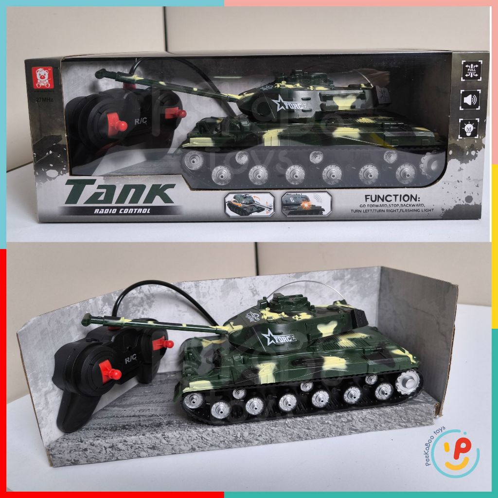 Xe tăng điều khiển từ xa 4 hướng kiểu quân đội 527 PeeKaPaw Toys