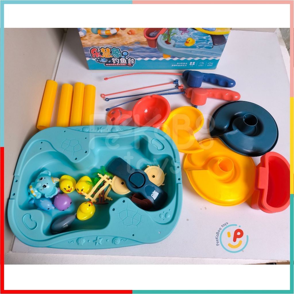 Đồ chơi hồ câu vịt và voi xanh nhiều chi tiết 3 tầng 555-535 PeeKaPaw Toys