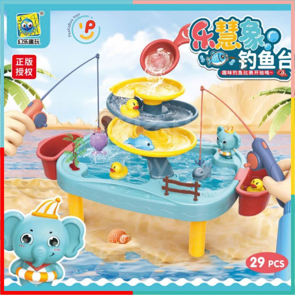 Đồ chơi hồ câu vịt và voi xanh nhiều chi tiết 3 tầng 555-535 PeeKaPaw Toys