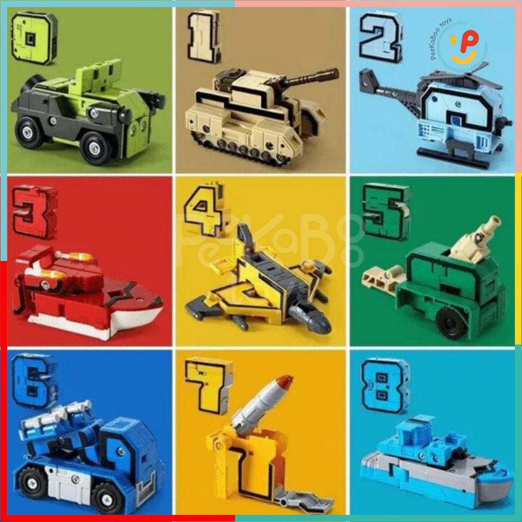 Đồ chơi lắp ráp xếp hình Robot bằng số từ 0 đến 9 188-37 PeeKaPaw Toys