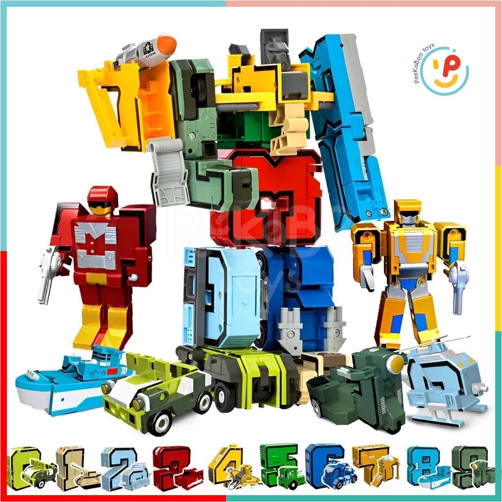 Đồ chơi lắp ráp xếp hình Robot bằng số từ 0 đến 9 188-37 PeeKaPaw Toys
