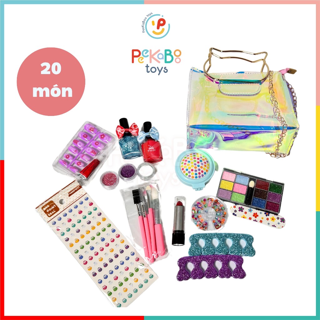 Đồ chơi Vali Làm Đẹp Trang Điểm Make Up Làm Nails cho bé 768-9 PeeKaPaw Toys