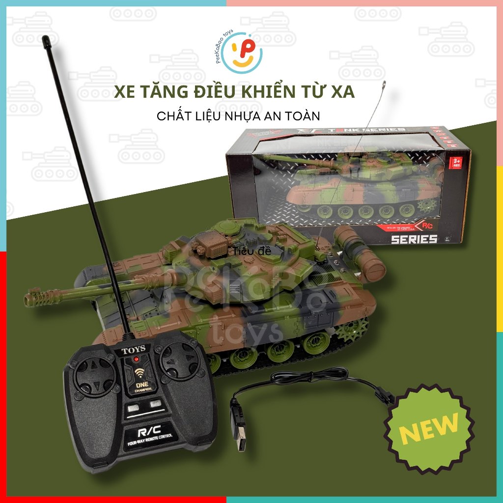 Xe tăng điều khiển từ xa xoay 360 độ J13 PeeKaPaw Toys