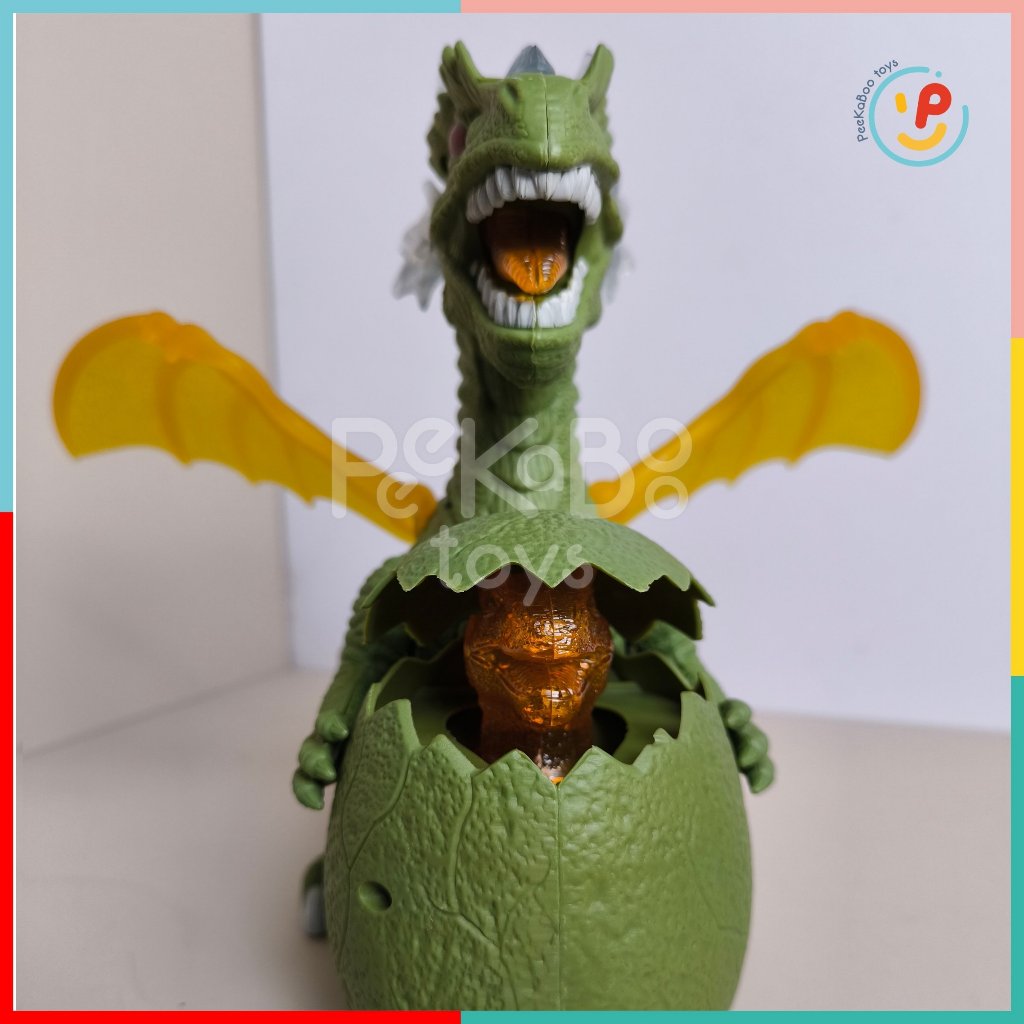 Đồ chơi khủng long ôm trứng dùng pin có đèn và hiệu ứng âm thanh 6627 PeeKaPaw Toys