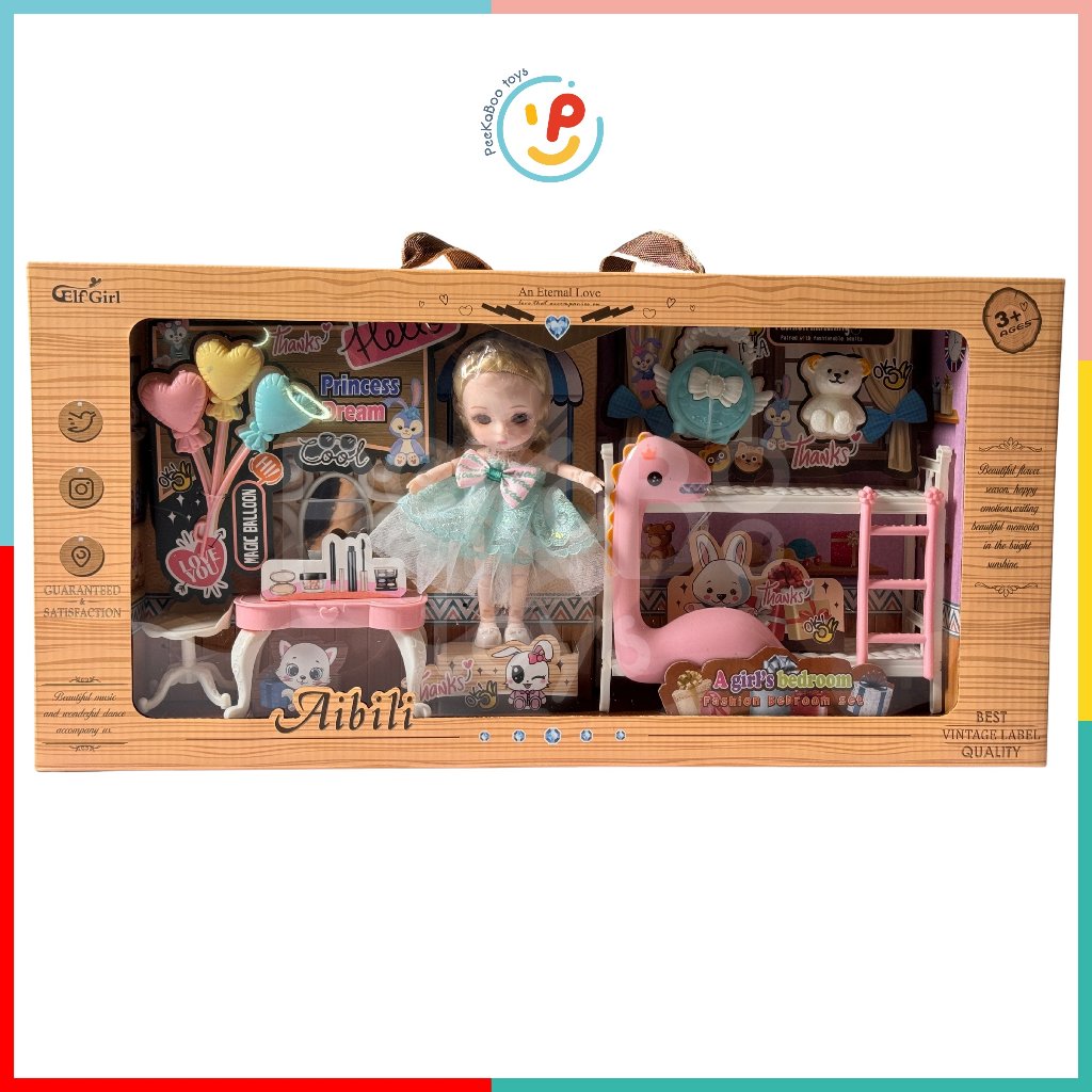 Đồ chơi hộp búp bê mini và phụ kiện phòng ngủ 286-79 PeeKaPaw Toys