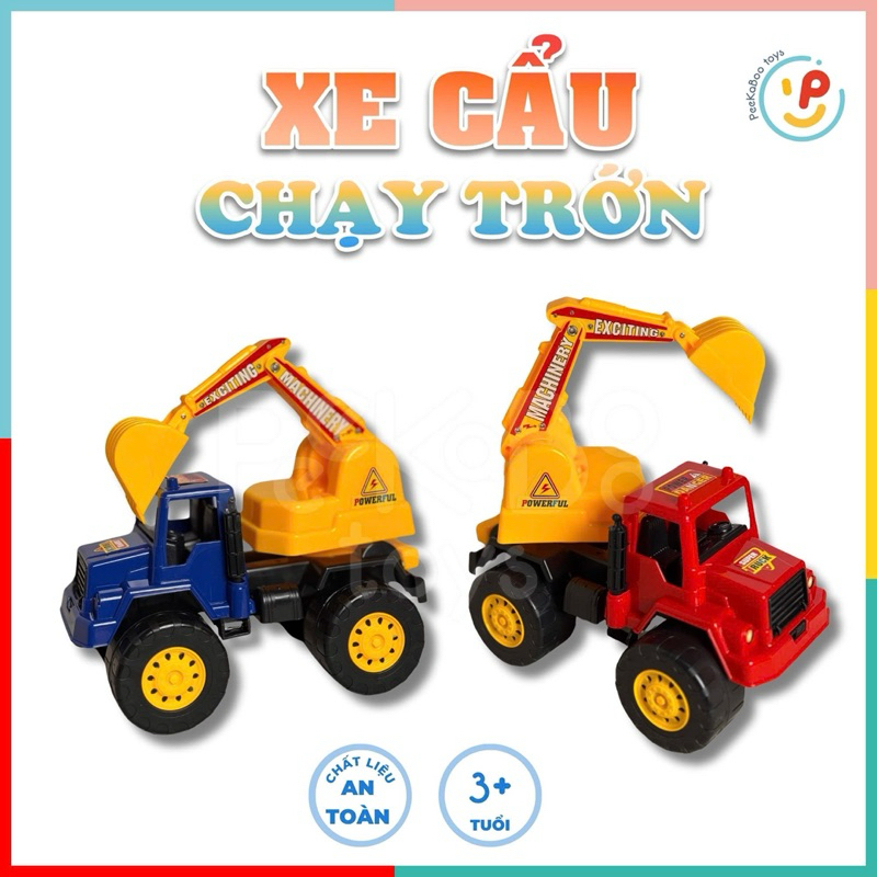 Đồ chơi xe cẩu công trình chạy trớn 42cm 665 Peekapaw Toys
