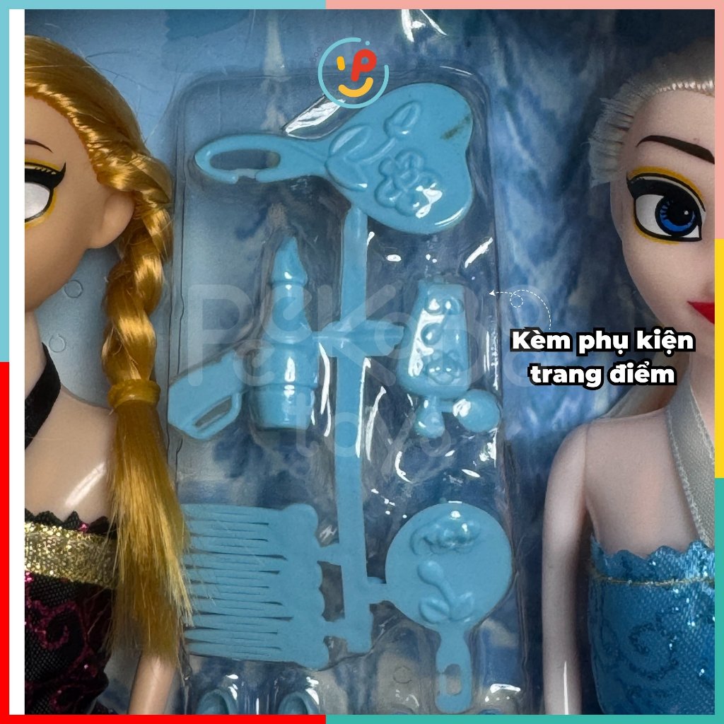 Đồ chơi Peekabootoys Búp Bê Elsa và Anna gồm váy và phụ kiện công chúa 888