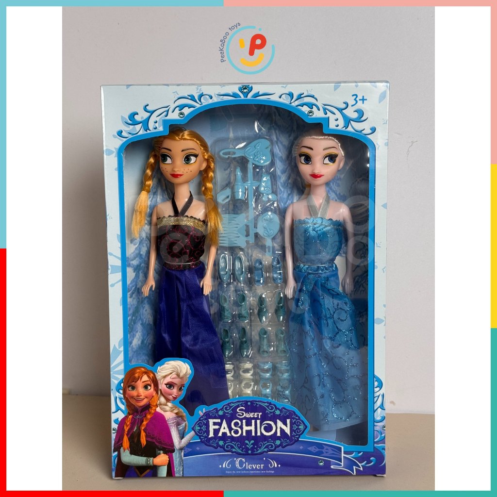 Đồ chơi Peekabootoys Búp Bê Elsa và Anna gồm váy và phụ kiện công chúa 888