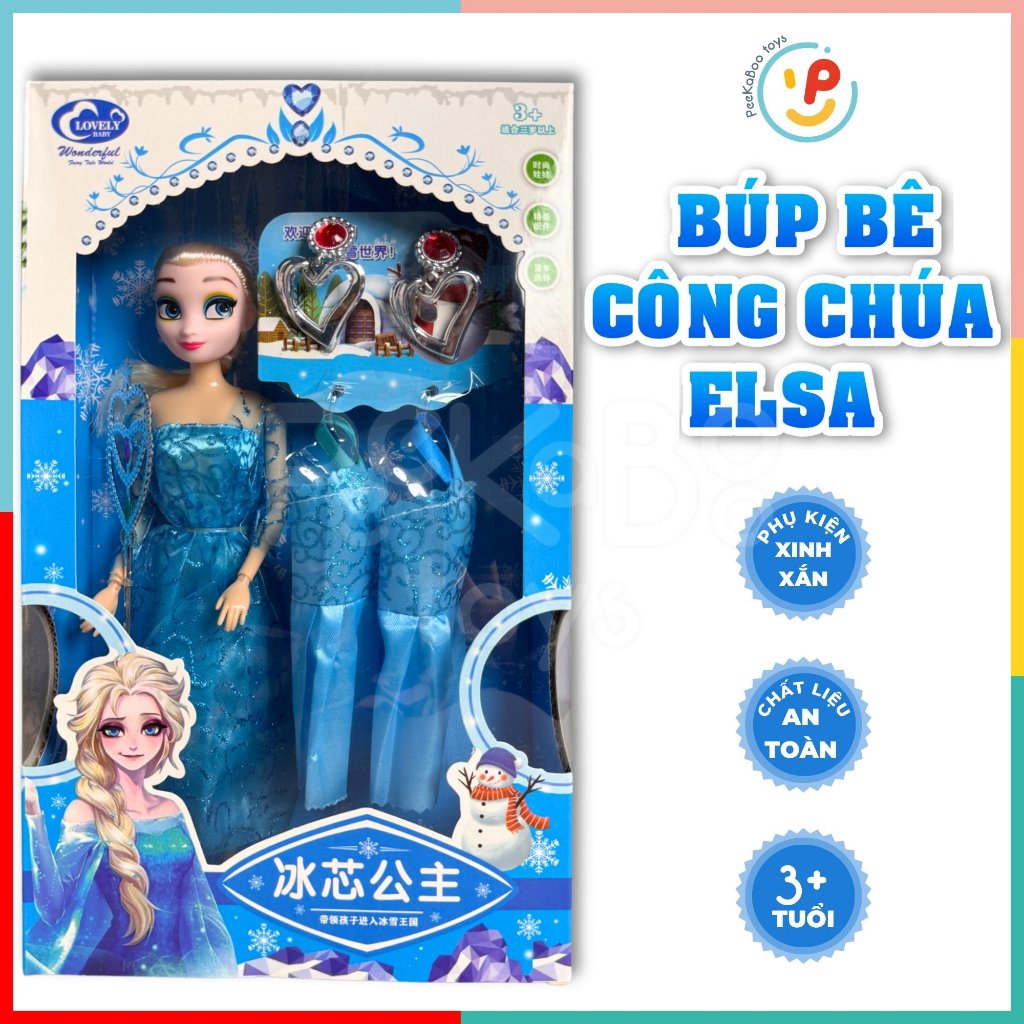 Đồ chơi Peekabootoys Búp Bê Elsa gồm váy và phụ kiện công chúa 2028