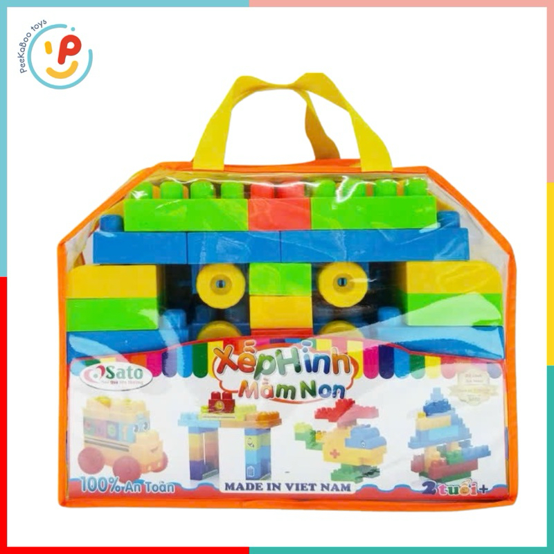 Đồ Chơi Xếp Hình Mầm Non 72 Chi Tiết Thần Đồng 81 Chi Tiết Giáo Dục SATO Hàng Việt Nam
