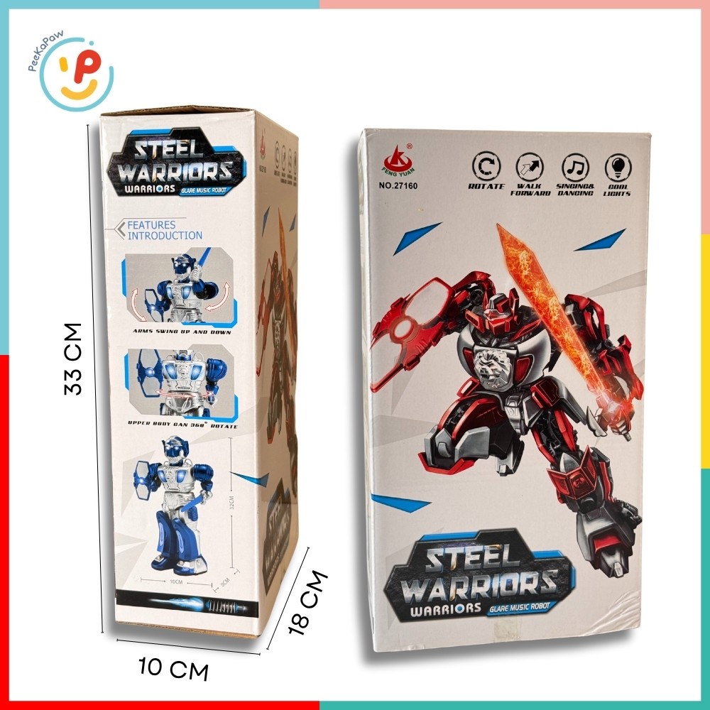 Đồ chơi mô hình Robot chiến đấu di chuyển có âm thanh thân xoay 360 độ 27160 Peekapaw Toys