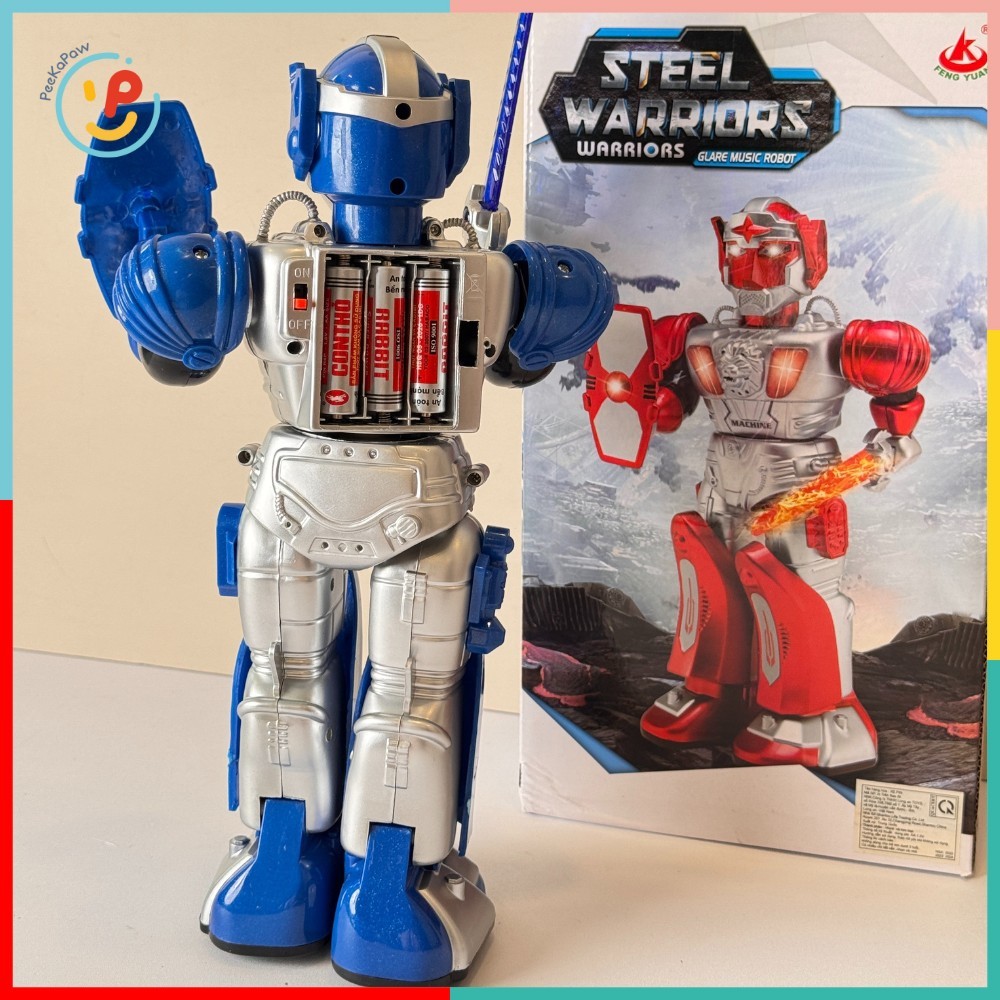 Đồ chơi mô hình Robot chiến đấu di chuyển có âm thanh thân xoay 360 độ 27160 Peekapaw Toys