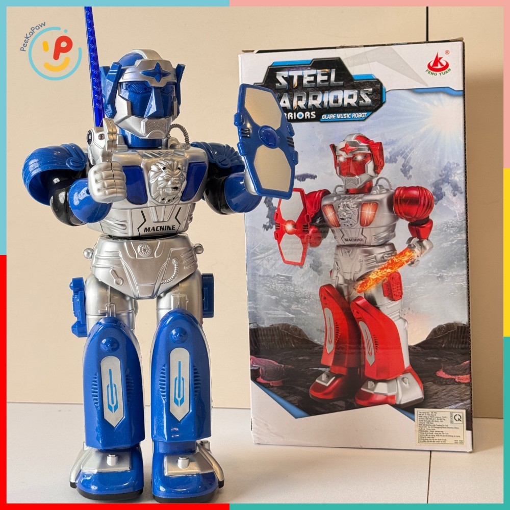 Đồ chơi mô hình Robot chiến đấu di chuyển có âm thanh thân xoay 360 độ 27160 Peekapaw Toys