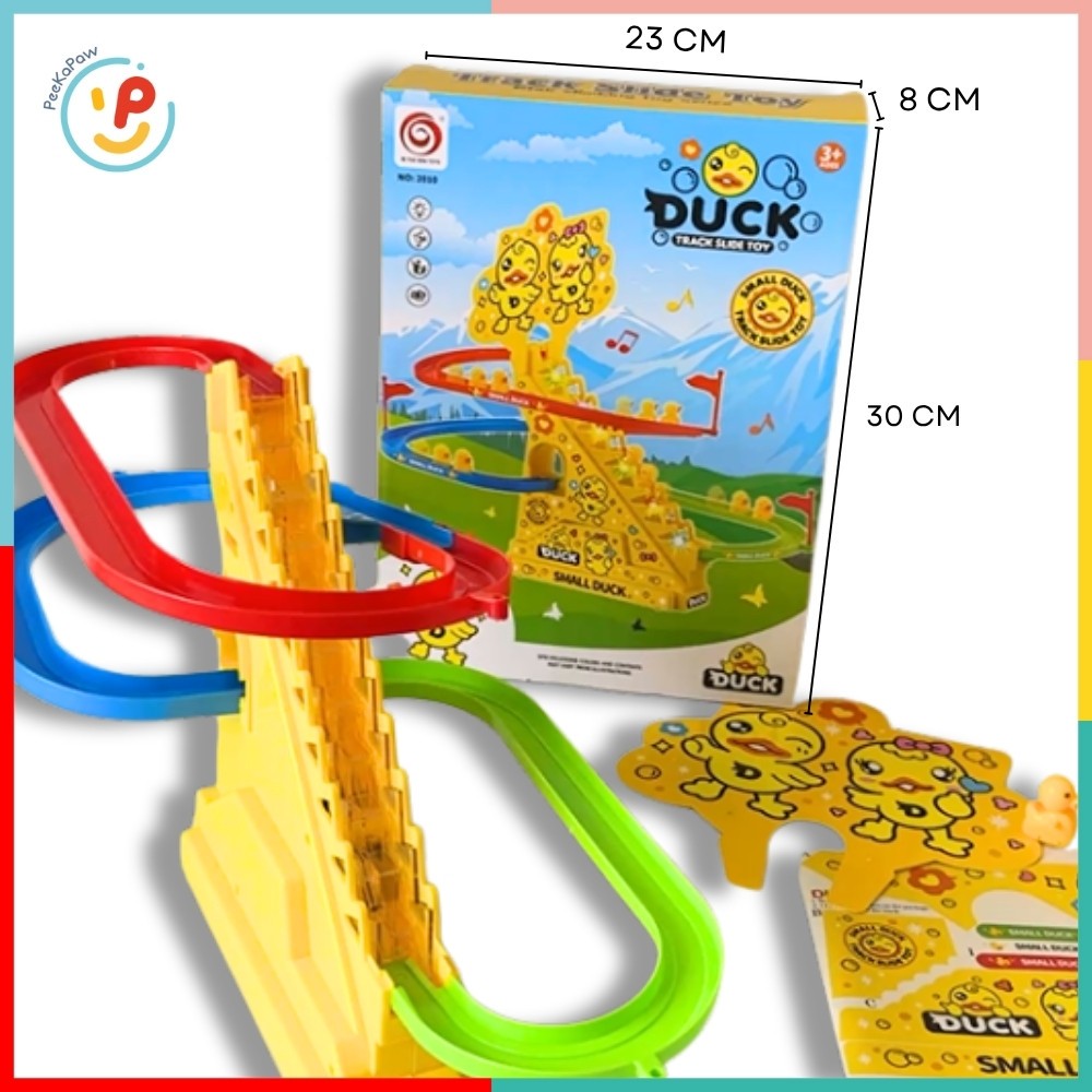 Vịt vàng leo thang đồ chơi cầu trượt lắp ráp Peekapaw Toys