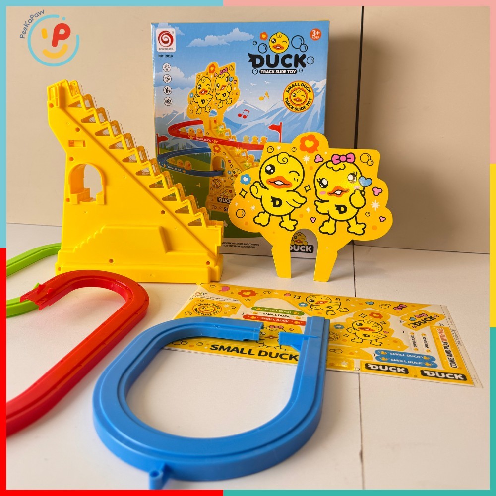 Vịt vàng leo thang đồ chơi cầu trượt lắp ráp Peekapaw Toys