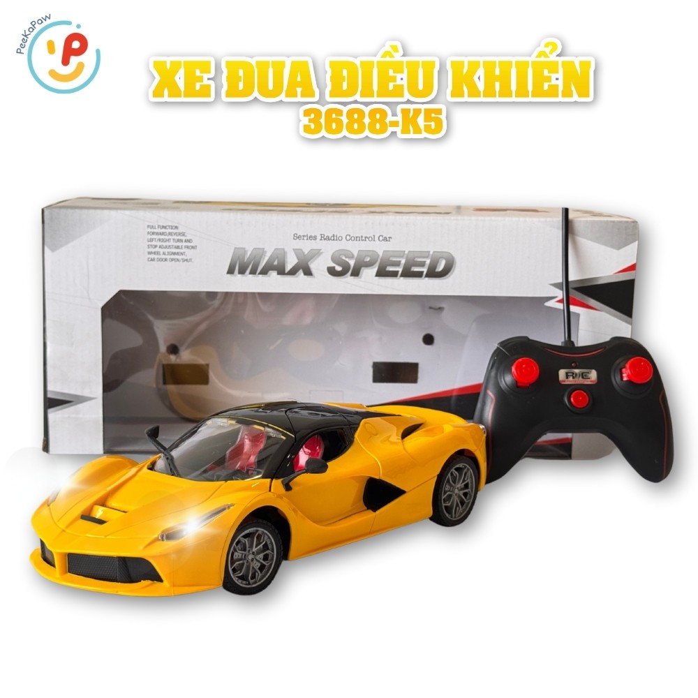 Xe đua điều khiển từ xa 2 cửa mở được có âm thanh 3688-K5 PeeKaPaw Toys