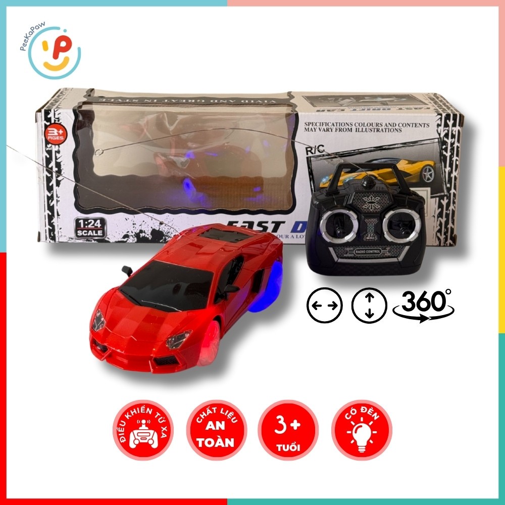 Xe đua điều khiển từ xa Fast Drift có đèn âm thanh 922 PeeKaPaw Toys