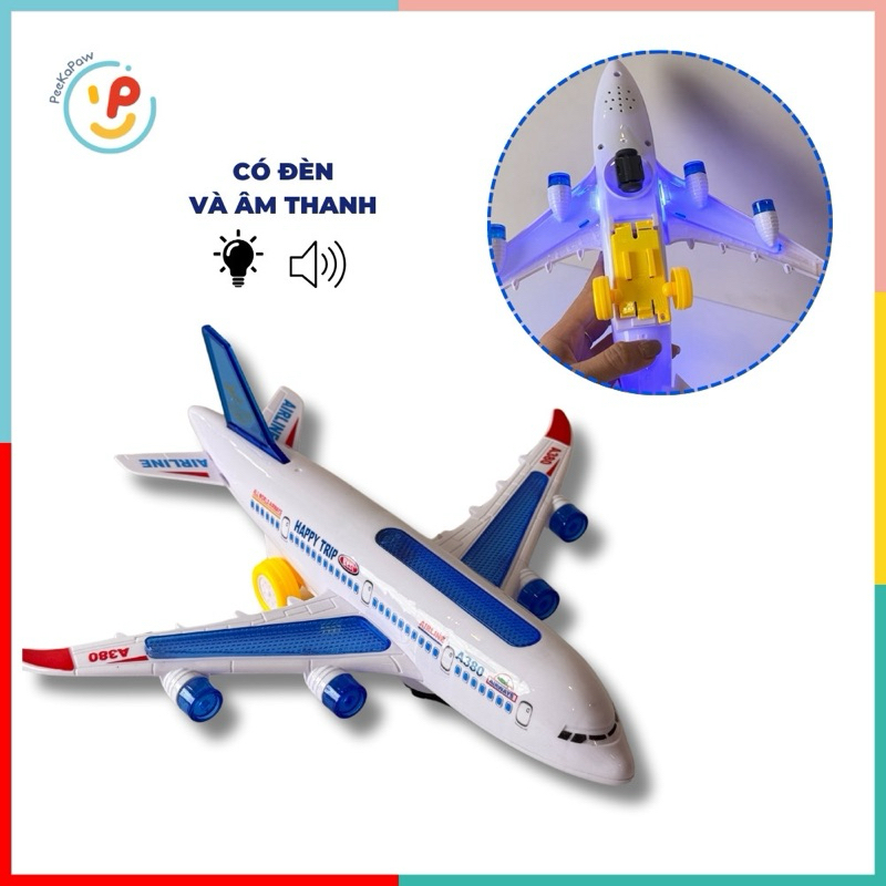 Máy bay A380 đồ chơi có đèn và âm thanh 380-500 PeeKaPaw Toys