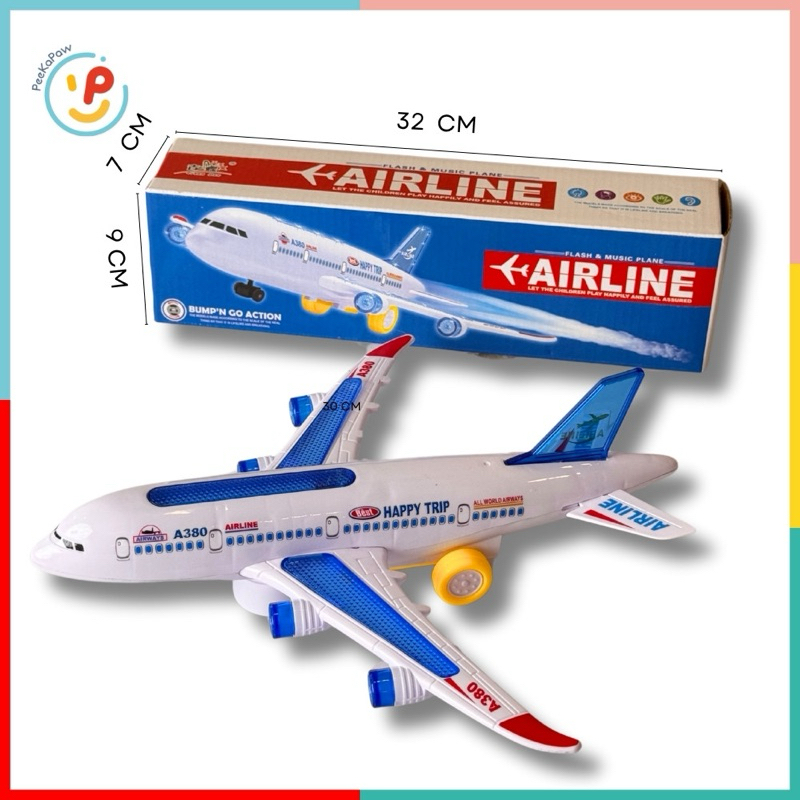 Máy bay A380 đồ chơi có đèn và âm thanh 380-500 PeeKaPaw Toys