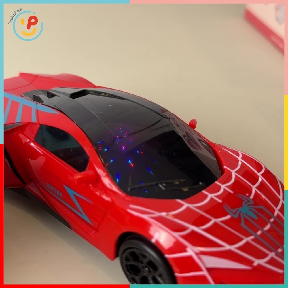 Đồ chơi xe siêu anh hùng Spiderman thiết kế thể thao màu đỏ 019 PeeKaPaw Toys