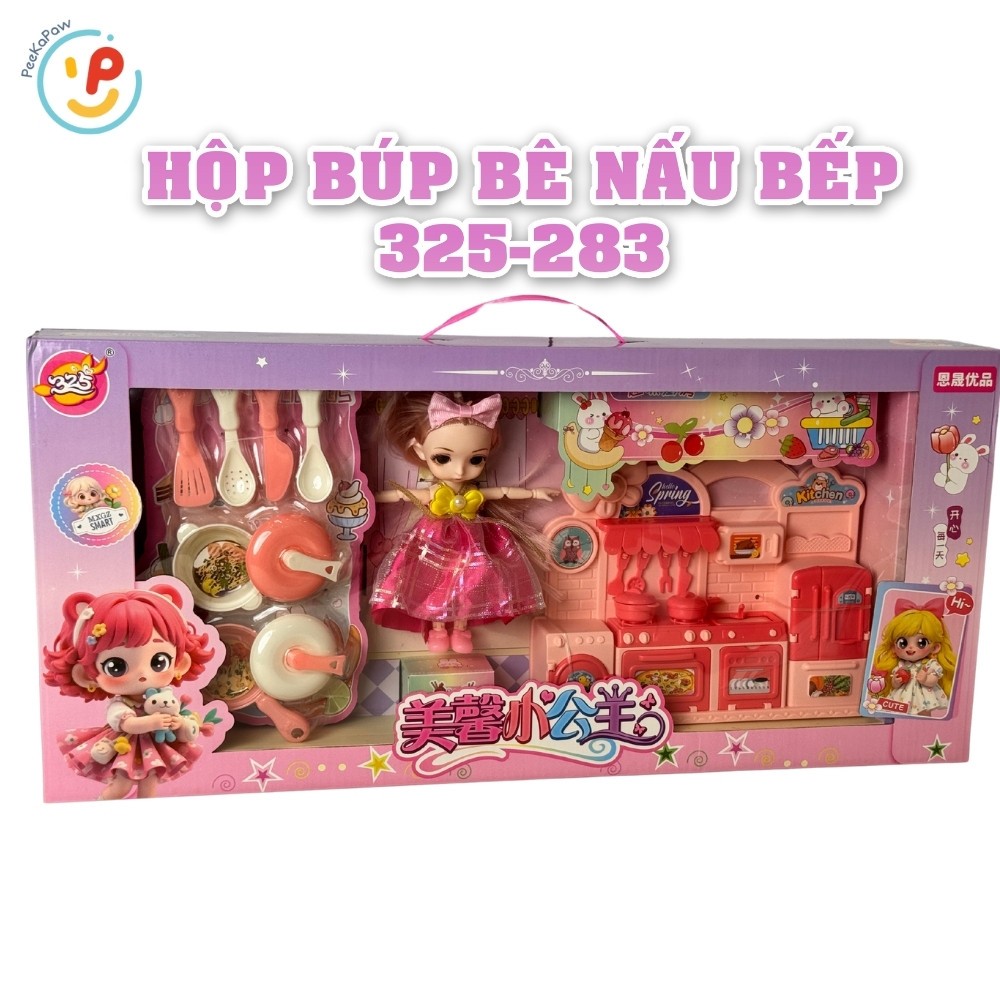 Búp bê nhà bếp kèm phụ kiện nấu ăn cho bé gái 325-283 PeeKaPaw Toys