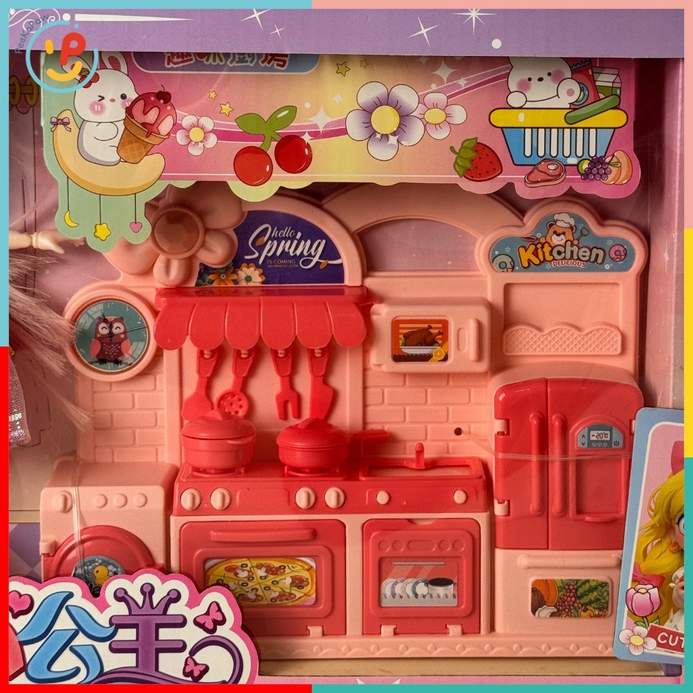 Búp bê nhà bếp kèm phụ kiện nấu ăn cho bé gái 325-283 PeeKaPaw Toys