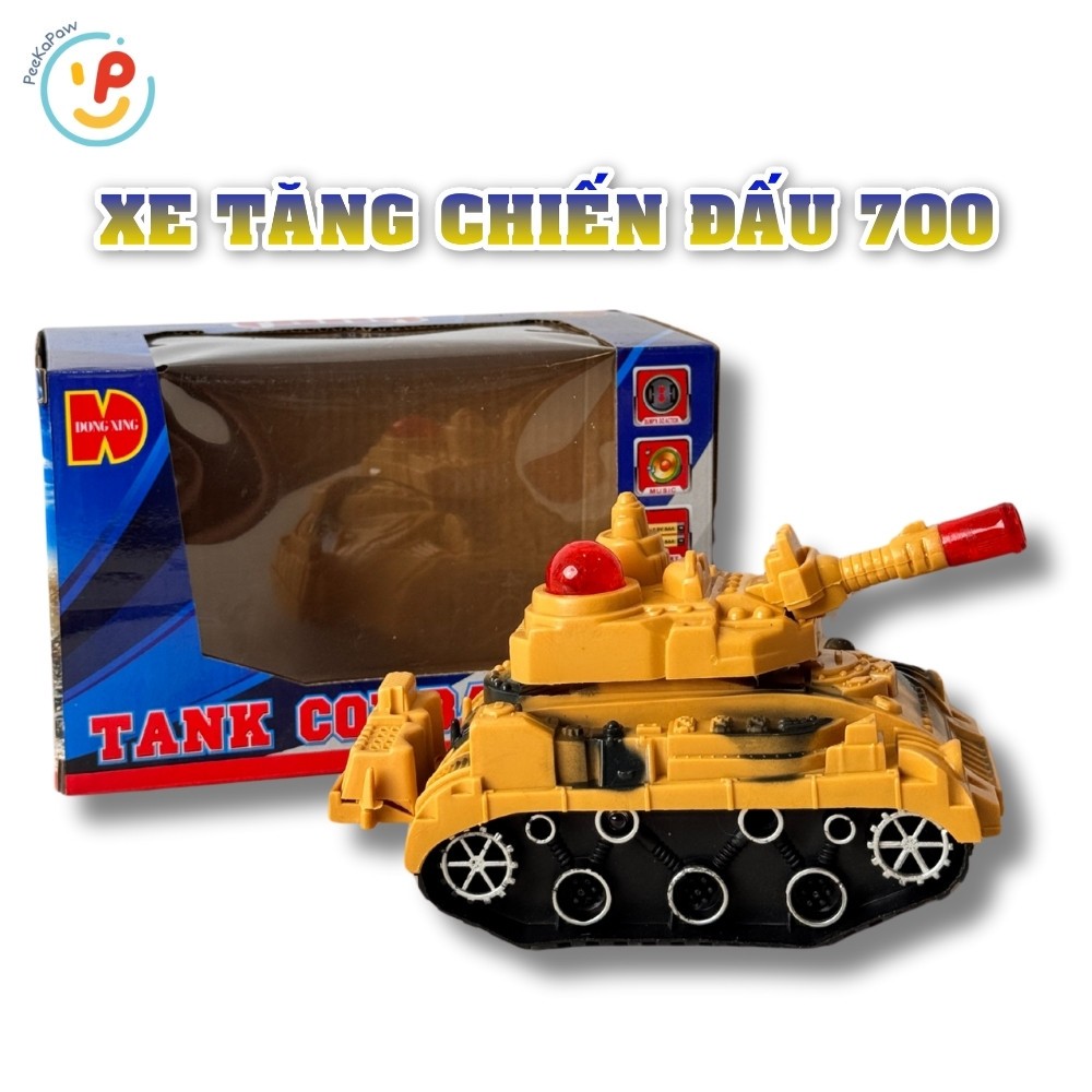 Xe tăng đồ chơi Combat 700 có đèn và âm thanh chiến đấu PeeKaPaw Toys