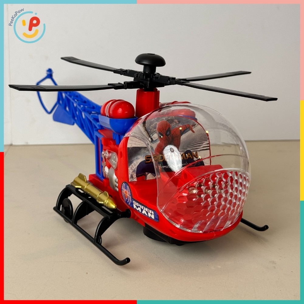 Máy bay trực thăng Captain America có đèn nhạc cánh quạt xoay mã 286-15 PeeKaPaw Toys