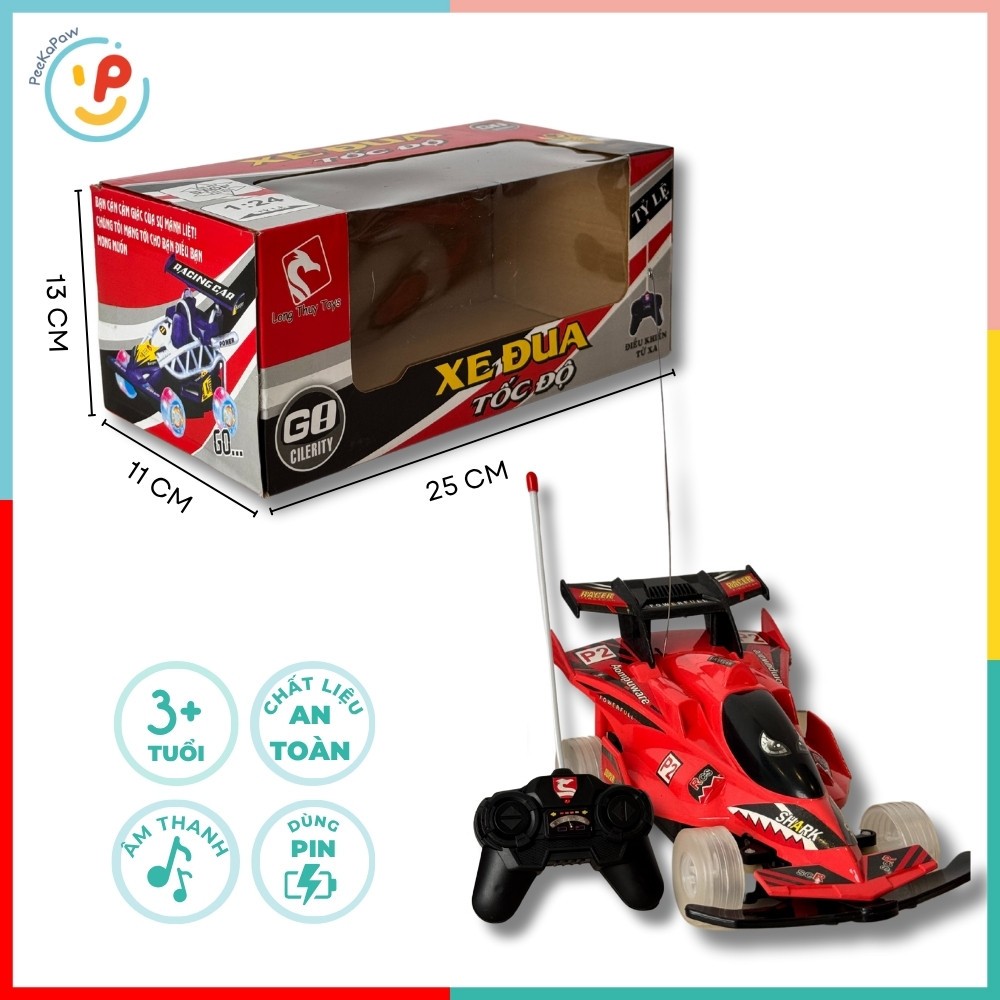Xe đua điều khiển từ xa kiểu dáng thể thao tốc độ 318-2 có đèn PeeKaPaw Toys