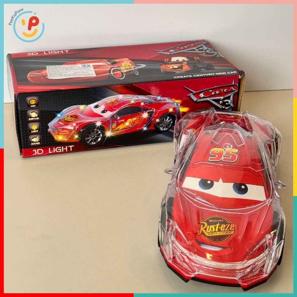 Xe mô hình McQueen 9918-4 có đèn xoay 360 độ PeeKaPaw Toys