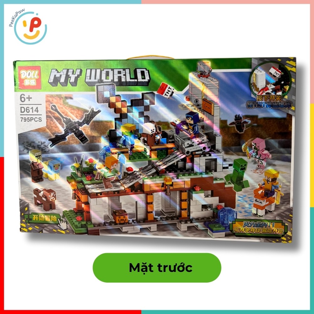 Đồ Chơi Lắp Ráp Xếp Hình My World D614 795 Mảnh Mô Phỏng Minecraft Peekapaw Toys