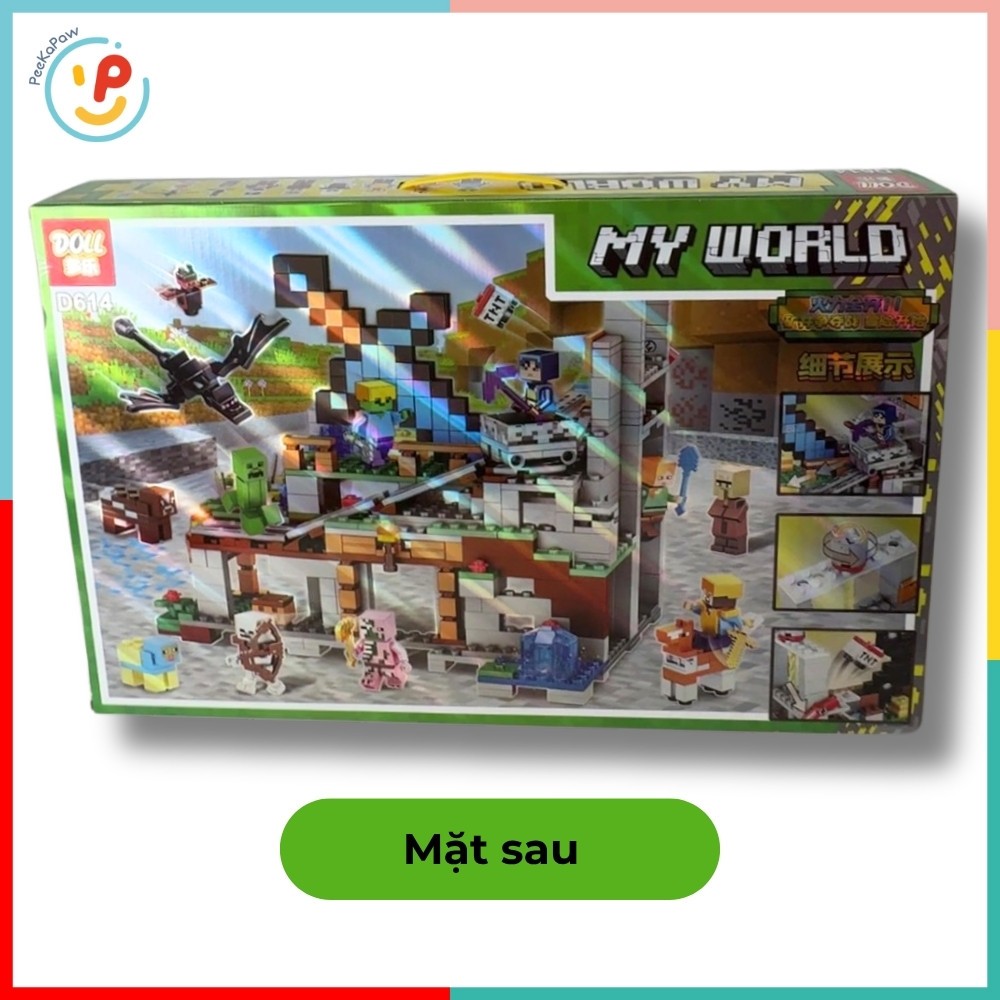 Đồ Chơi Lắp Ráp Xếp Hình My World D614 795 Mảnh Mô Phỏng Minecraft Peekapaw Toys