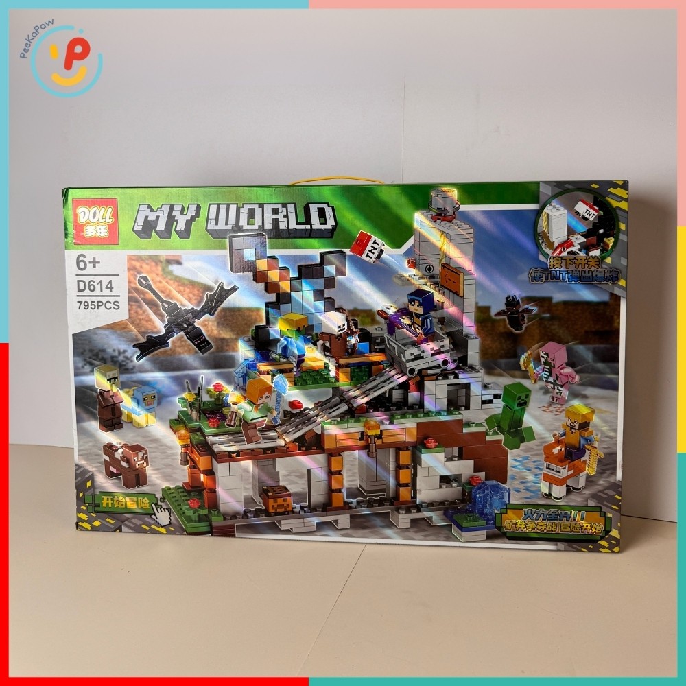 Đồ Chơi Lắp Ráp Xếp Hình My World D614 795 Mảnh Mô Phỏng Minecraft Peekapaw Toys