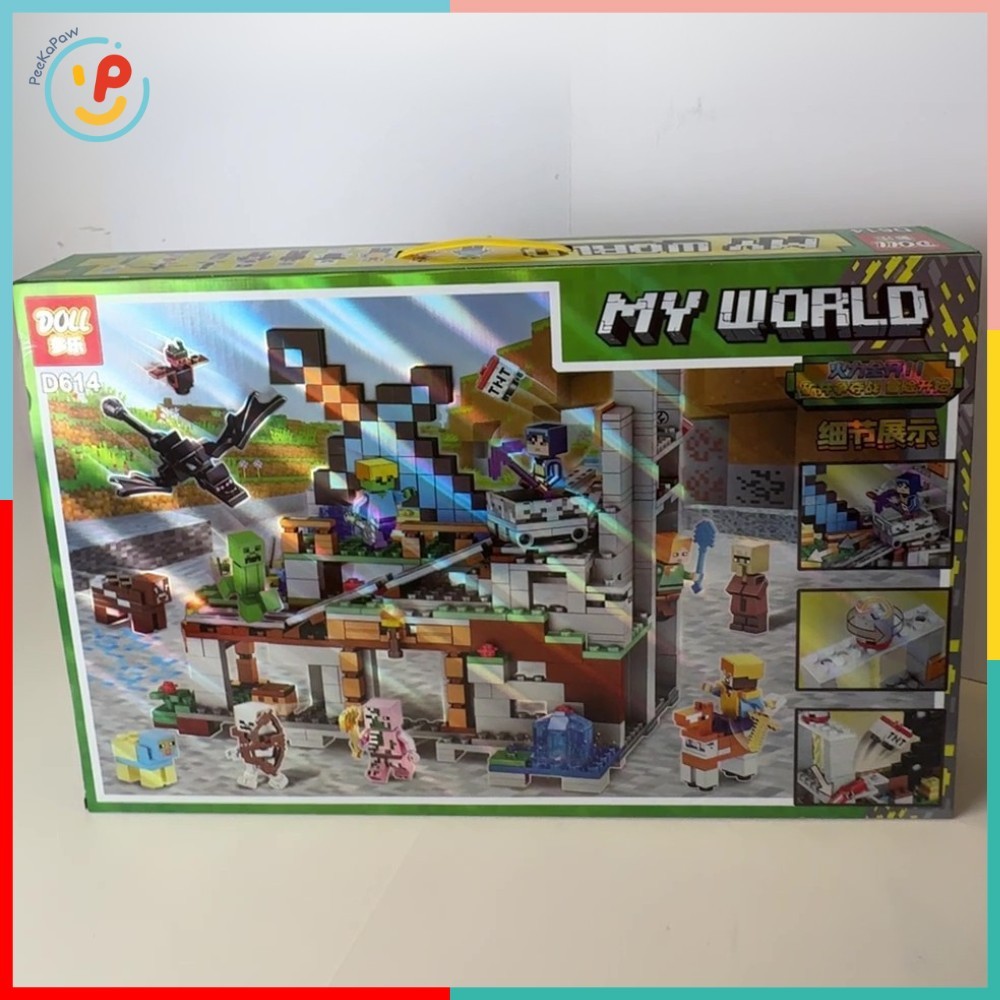 Đồ Chơi Lắp Ráp Xếp Hình My World D614 795 Mảnh Mô Phỏng Minecraft Peekapaw Toys