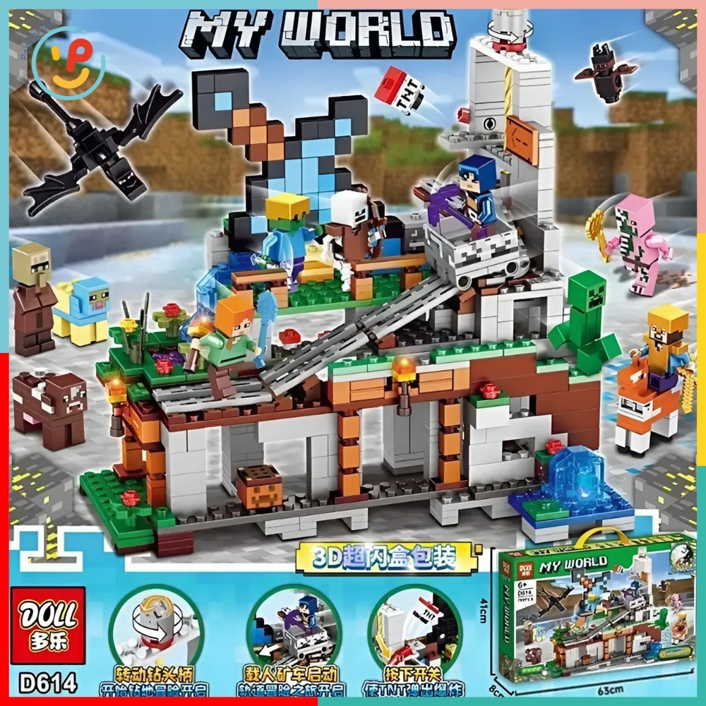 Đồ Chơi Lắp Ráp Xếp Hình My World D614 795 Mảnh Mô Phỏng Minecraft Peekapaw Toys