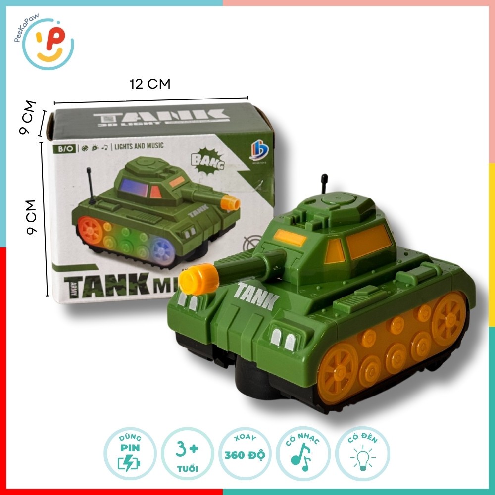 Đồ chơi Xe Tăng 3D Light Mini Có Đèn Nhạc 8899-159 Peekapaw Toys
